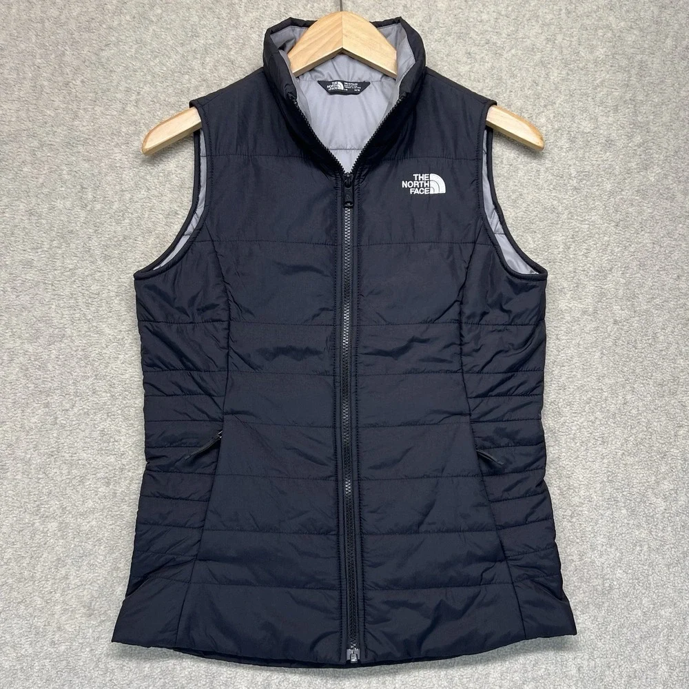 The‎ North Face Girls Black Puffer Vest Size M 10/12 Full Zip